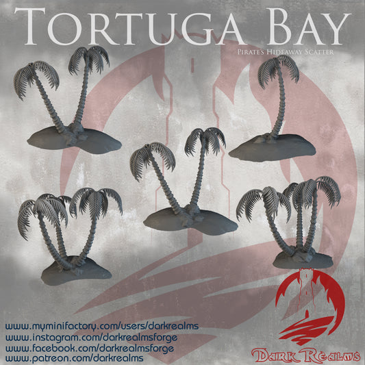 Tortuga Bay  Scatter Terrain by DarkRealms in 32mm, 28mm, 15mm Scale 3D Printed Scenery for Wargaming Dnd and all fantasy gaming