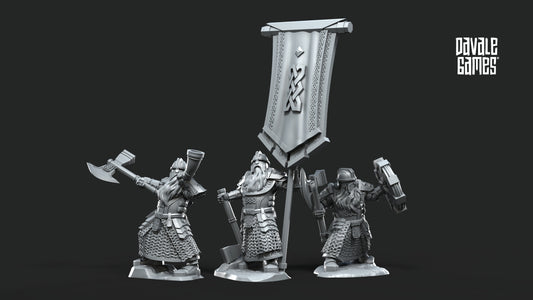 Kalak Dwarves Command Set-Fantasy - 28mm