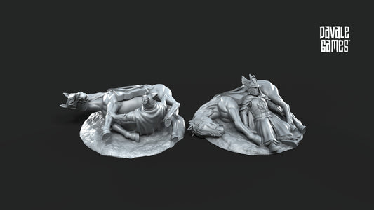 2x Swan Riders Casualties-Fantasy - 28mm