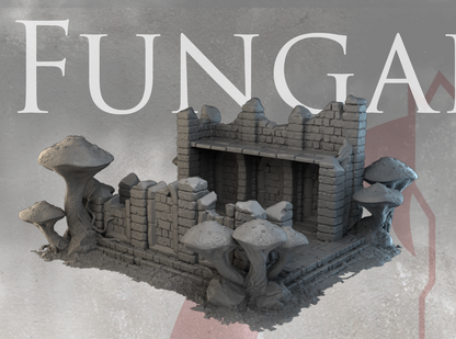 Fungalwood Ruins by DarkRealms in 32mm, 28mm, 15mm Scale 3D Printed Scenery for Wargaming Dnd and Warhammer