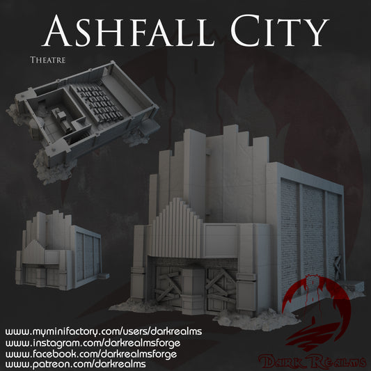 Ashfall City theatre by Dark Realms in 32mm, 28mm, 15mm Scale 3D Printed Scenery for Wargaming Dnd and Warhammer