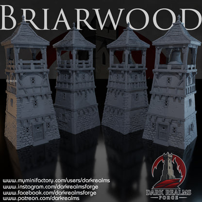 Briarwood Watchtower by Dark Realms in 32mm, 28mm, 15mm Scale 3D Printed Scenery for Wargaming Dnd and Warhammer