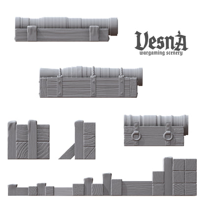 Bombard guns (pack 1) 32mm, 28mm, 15mm Scale 3D Printed for Historical Wargaming