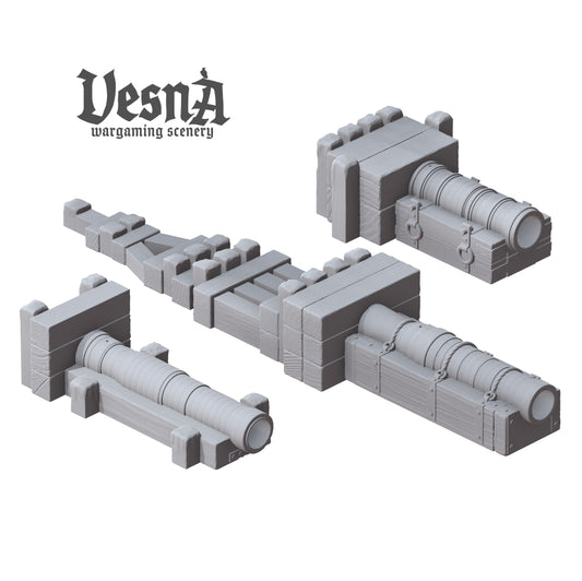 Bombard guns (pack 1) 32mm, 28mm, 15mm Scale 3D Printed for Historical Wargaming