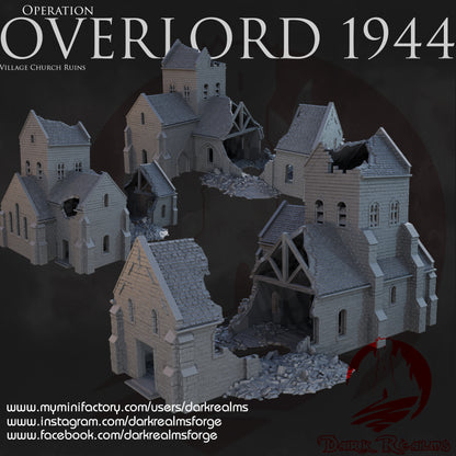 Overlord Church by DarkRealms in 32mm, 28mm, 15mm Scale 3D Printed Scenery for Wargaming Dnd and Warhammer