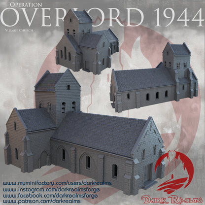 Overlord Church by DarkRealms in 32mm, 28mm, 15mm Scale 3D Printed Scenery for Wargaming Dnd and Warhammer