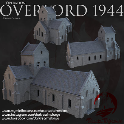 Overlord Church by DarkRealms in 32mm, 28mm, 15mm Scale 3D Printed Scenery for Wargaming Dnd and Warhammer