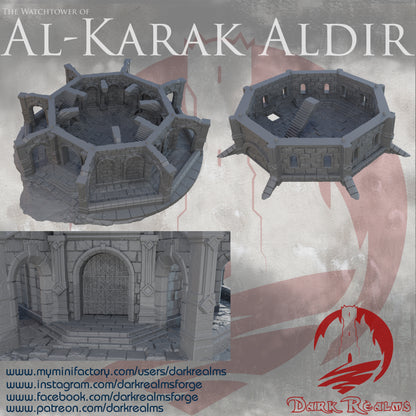 Al-Karak Aldir Watchtower by DarkRealms in 32mm, 28mm, 15mm Scale 3D Printed Scenery for Wargaming Dnd and Warhammer