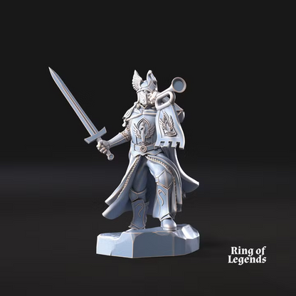 Swan warrior with trumpet