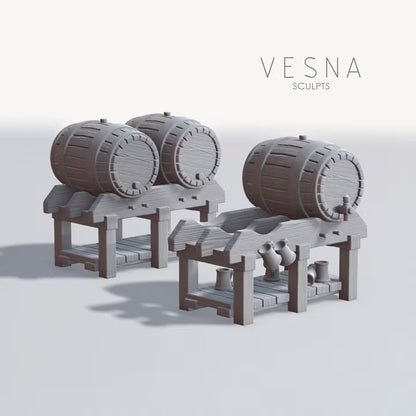 Market place - beer barrel set