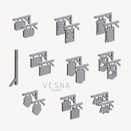 Shop and pub signs 32mm, 28mm, 15mm Scale