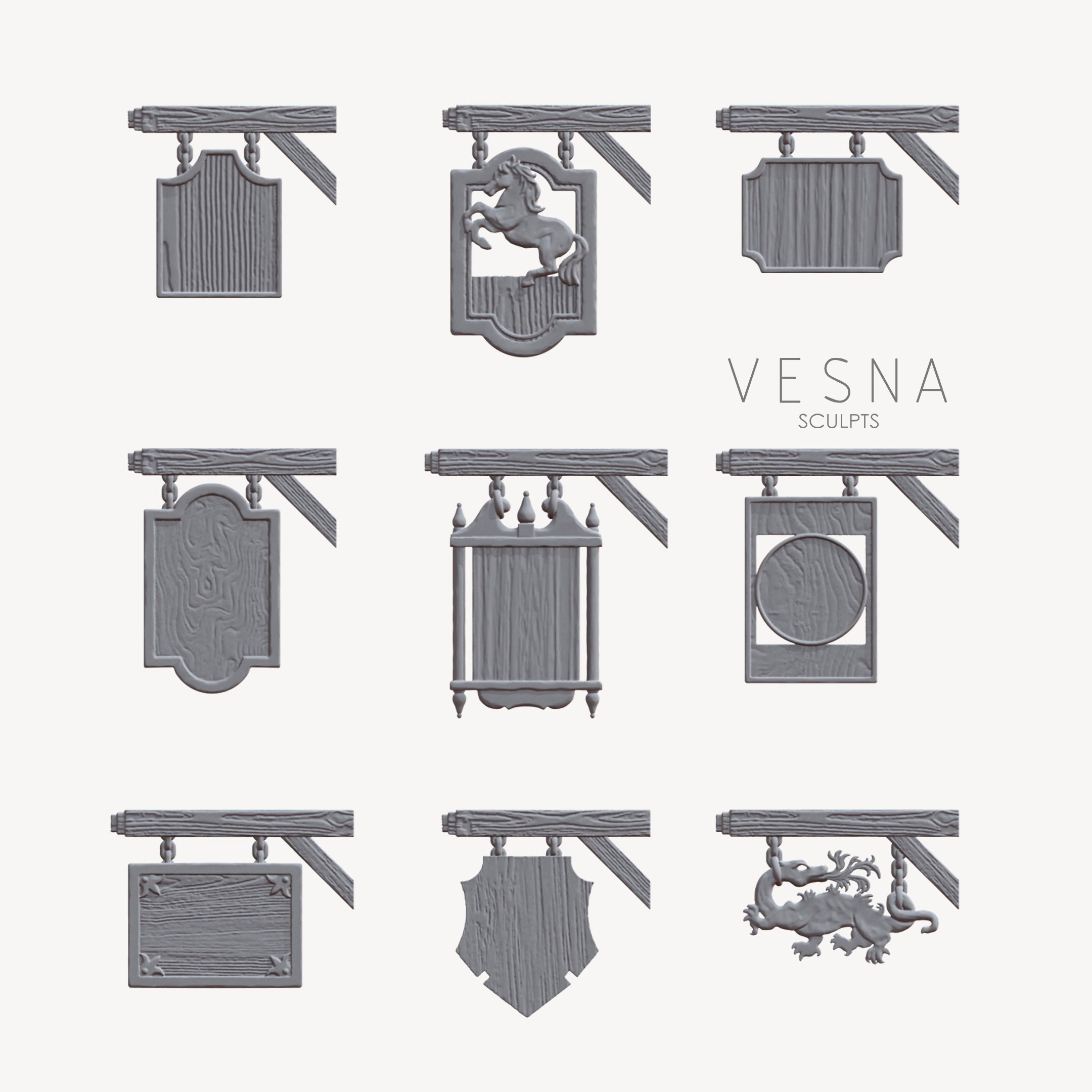 Fantasy Shop and pub signs 32mm, 28mm, 15mm Scale – Parabellum Miniatures
