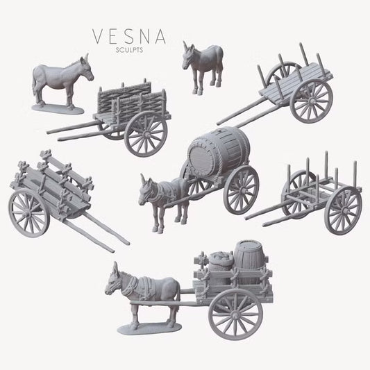Market place - donkey carts