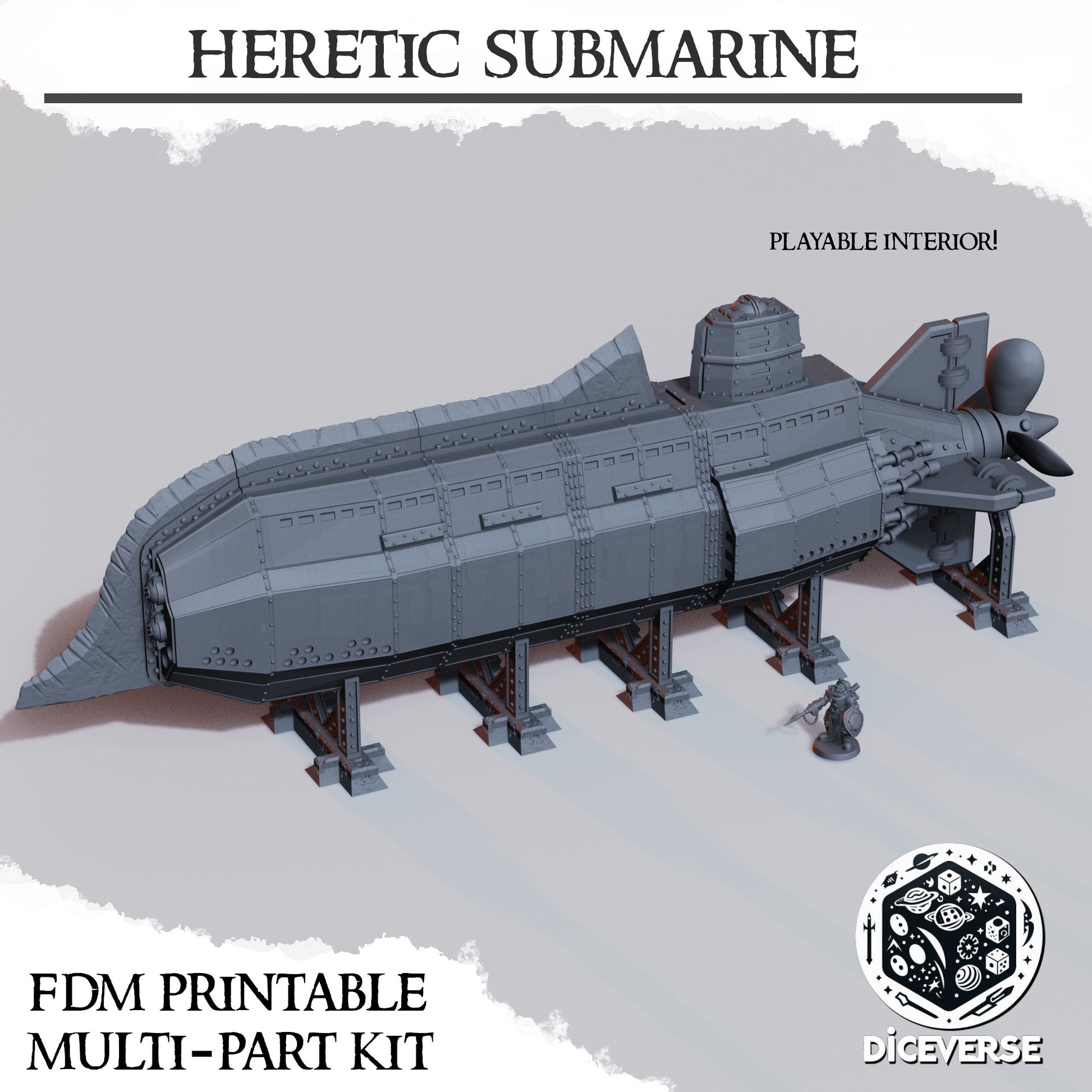 tench crusade heretic submarine - complete and with blade