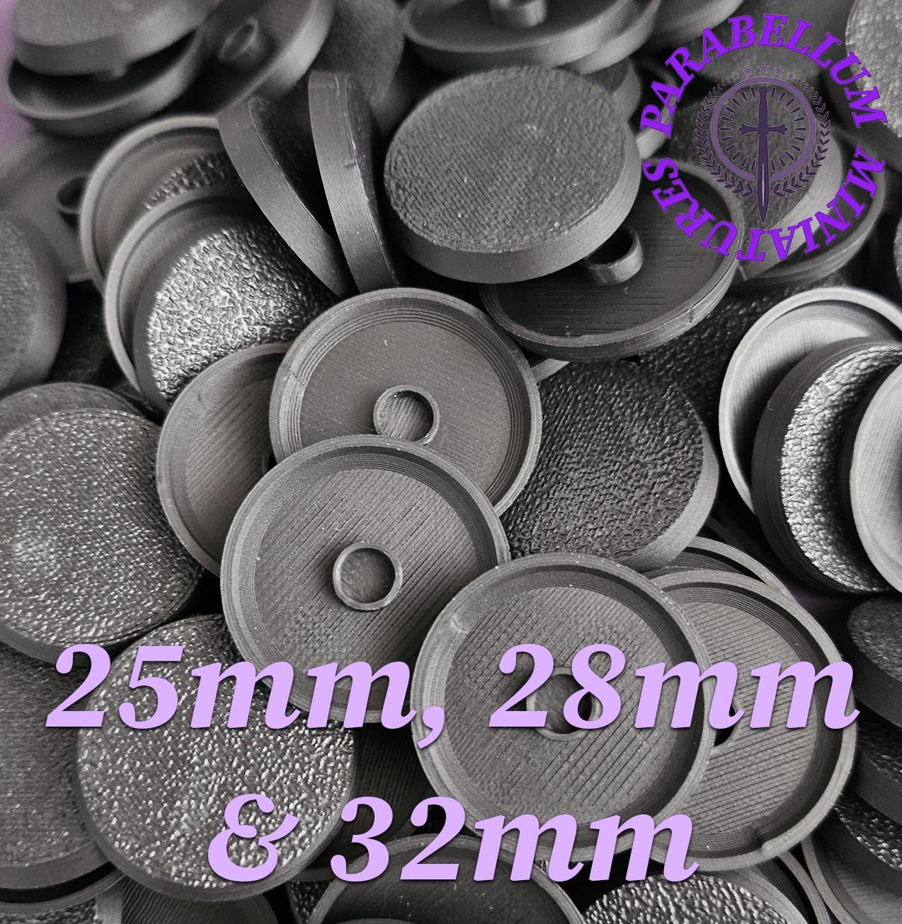 Wargaming 25mm, 28mm & 32mm Round infantry bases with space for magnets Warhammer, dnd