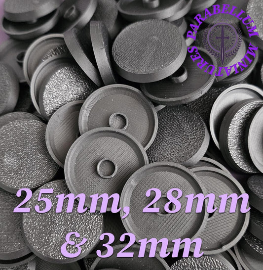 Wargaming 25mm, 28mm & 32mm Round infantry bases with space for magnets Warhammer, dnd