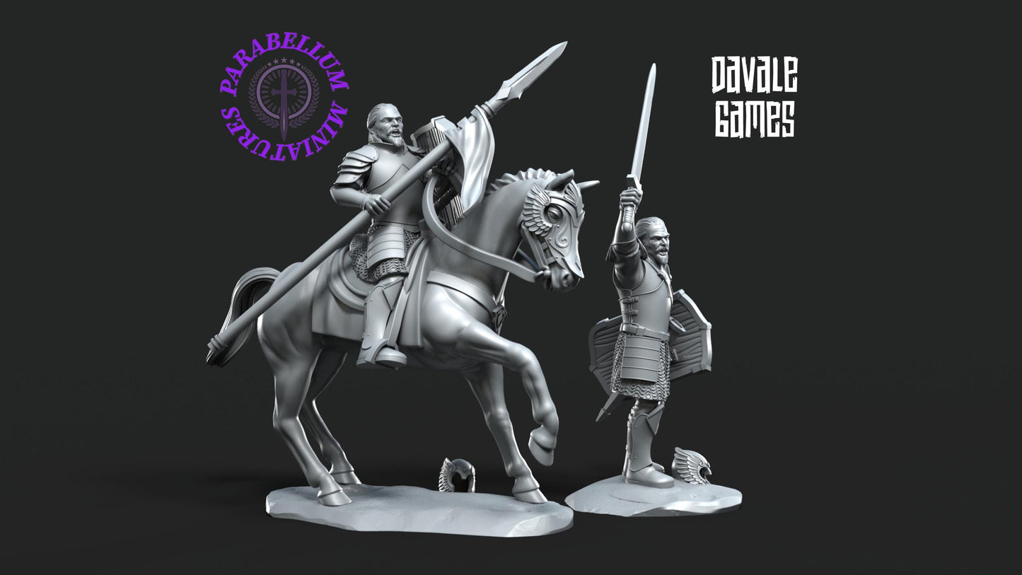 Grey Castle Captain on foot and mounted