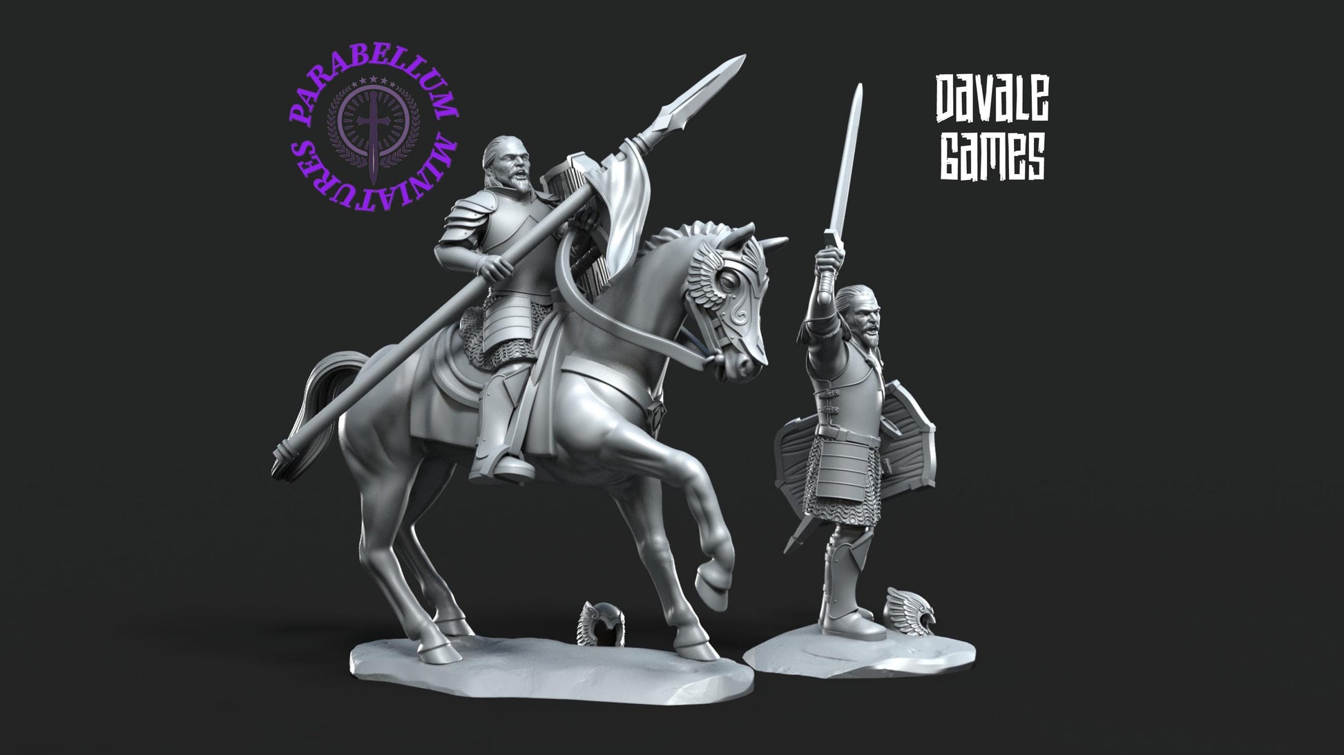 Grey Castle Captain on foot and mounted