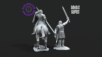 Grey Castle Captain on foot and mounted