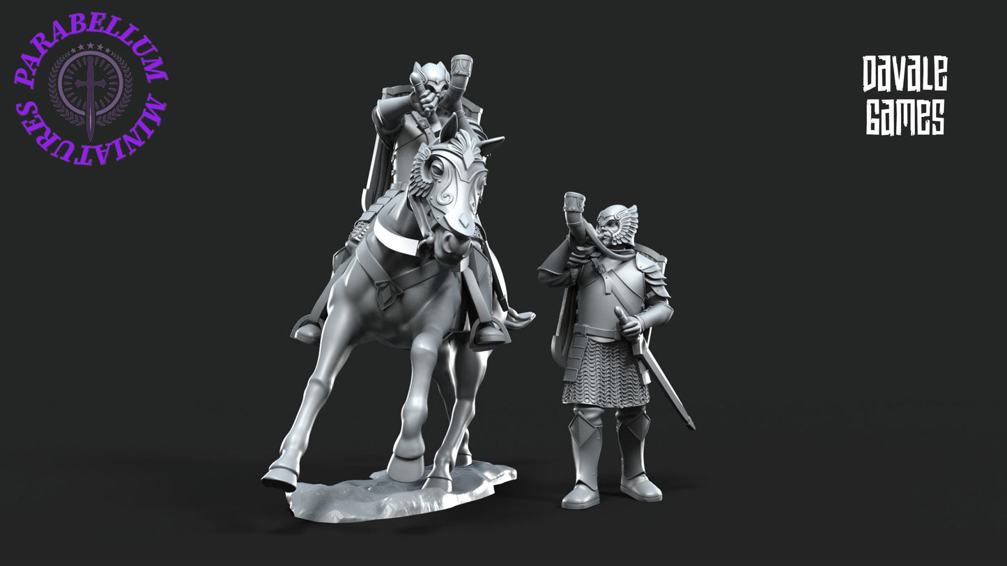 Grey Castle horn Mounted and foot