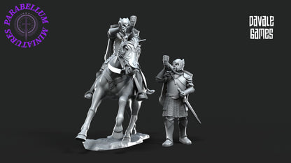 Grey Castle horn Mounted and foot