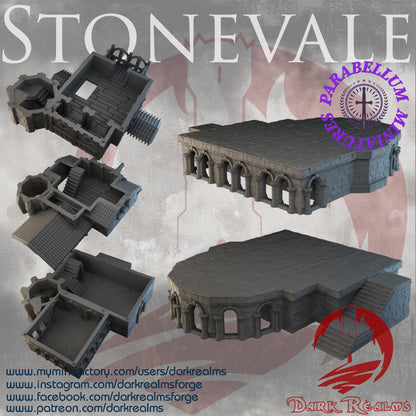 Villa 1 (Stonevale by DarkRealms) 32mm, 28mm, 15mm Scale 3D Printed Scenery for Wargaming Dnd and Warhammer