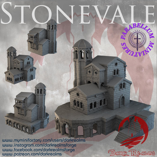 Villa 1 (Stonevale by DarkRealms) 32mm, 28mm, 15mm Scale 3D Printed Scenery for Wargaming Dnd and Warhammer