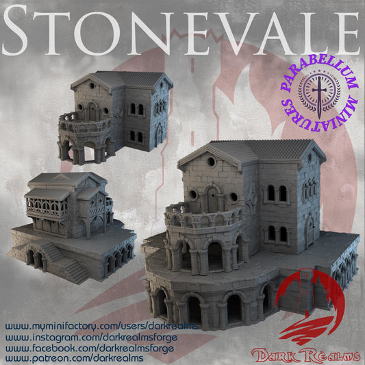 Villa 3 (Stonevale by DarkRealms) 32mm, 28mm, 15mm Scale 3D Printed Scenery for Wargaming Dnd and Warhammer