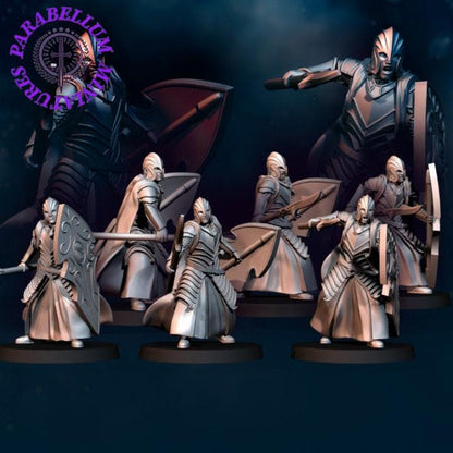6x Bloody Elf warriors with Spear and Shield