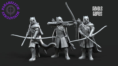3x Grey Castle guard with long bow