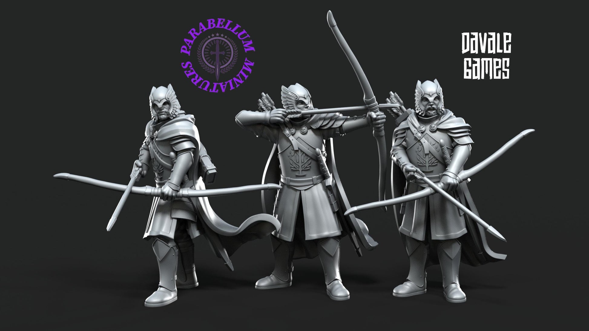 3x Grey Castle guard with long bow