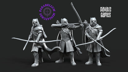 3x Grey Castle guard with long bow