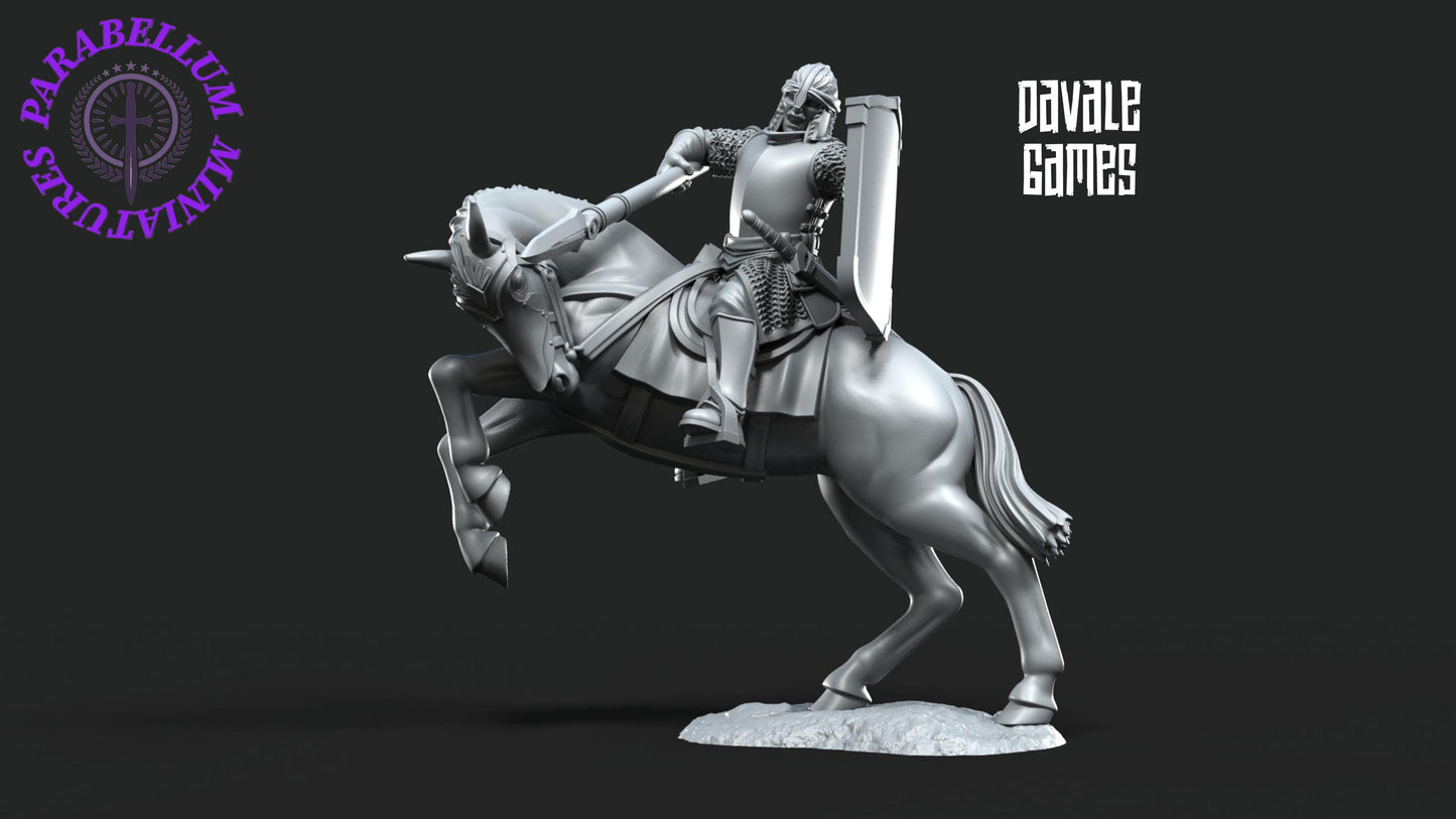 3x North Human Warrior Riders with spear shield