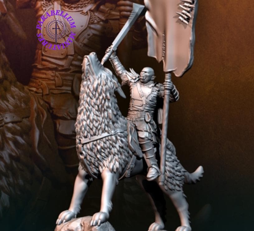 Super Orc warg rider with banner