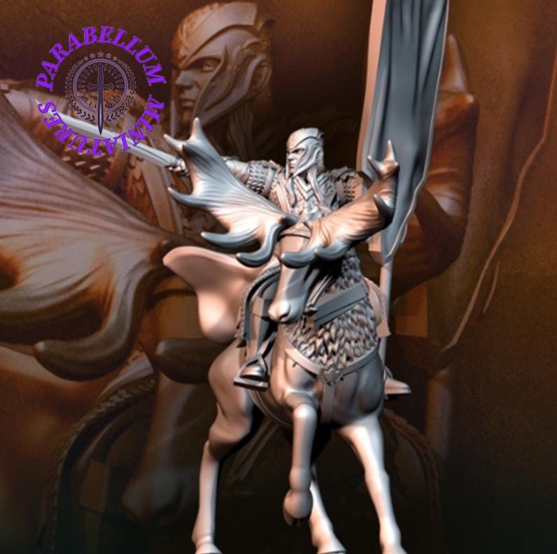 Wood Elf warrior with banner on elk