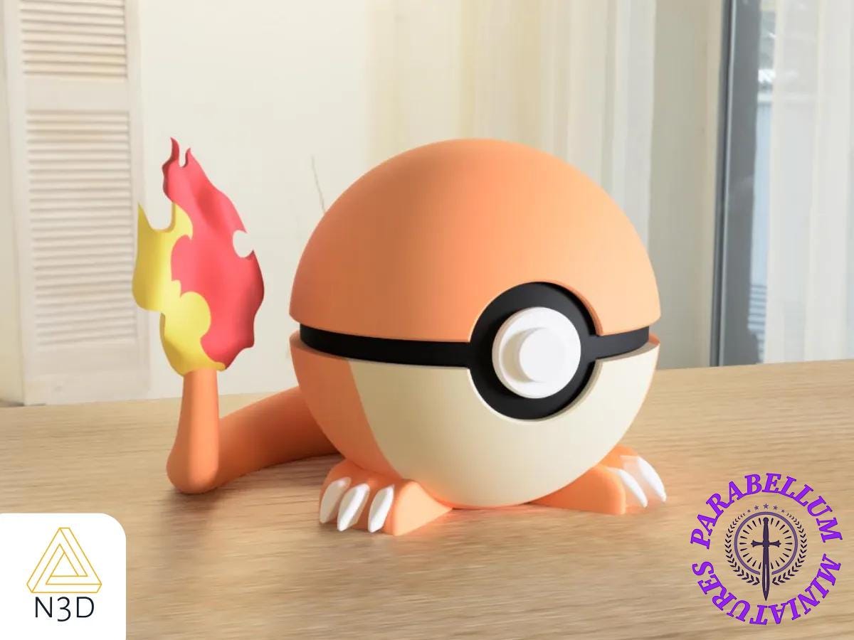 Charmander, Charmeleon & Charizard Evolution Line, Character CritterBall Series Designed by N3D