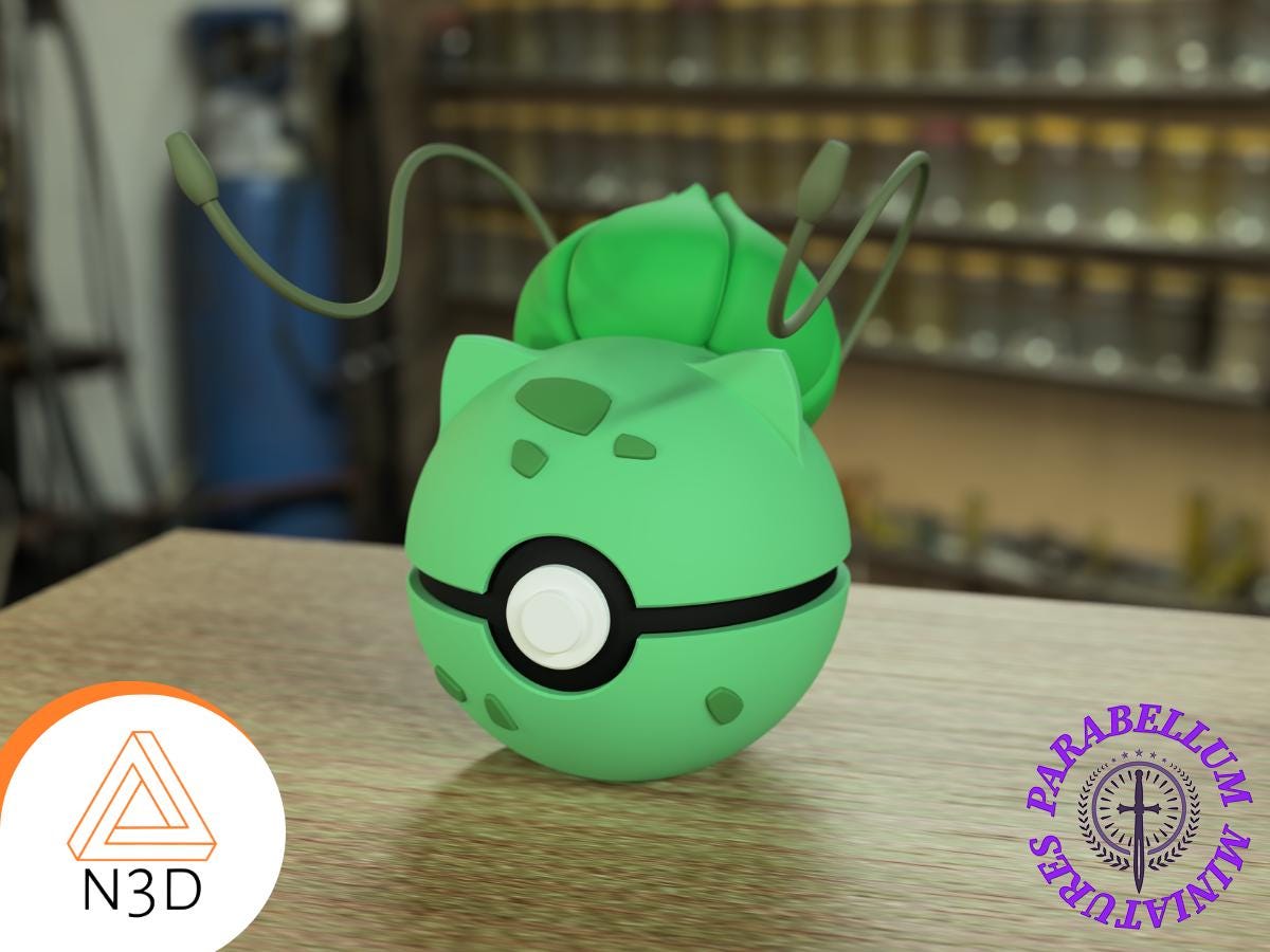 Bulbasaur, Ivysaur & Venusaur Evolution Line, Character CritterBall Series Designed by N3D