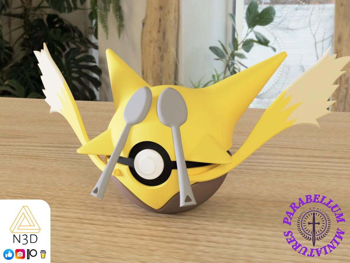 Abra, Kadabra & Alakazam Evolution Line, Character CritterBall Series Designed by N3D