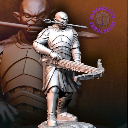 Bloody handed orc captain with crossbow