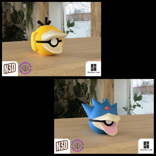 Psyduck And Golduck Evolution Line, Character CritterBall Series Designed by N3D