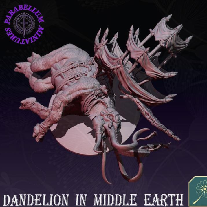 Dead Mumak with howdah