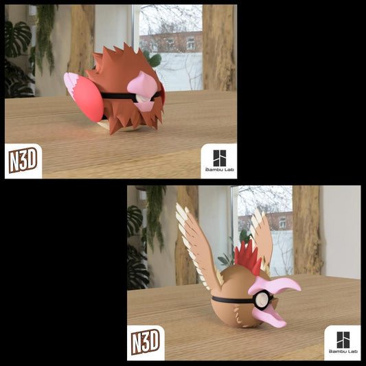 Spearow & Fearow Evolution Line, Character CritterBall Series Designed by N3D