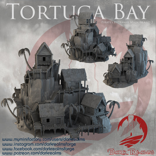 Tortuga Bay Main Island 2 by Dark Realms in 32mm, 28mm, 15mm Scale 3D Printed Scenery for Wargaming Dnd and Warhammer