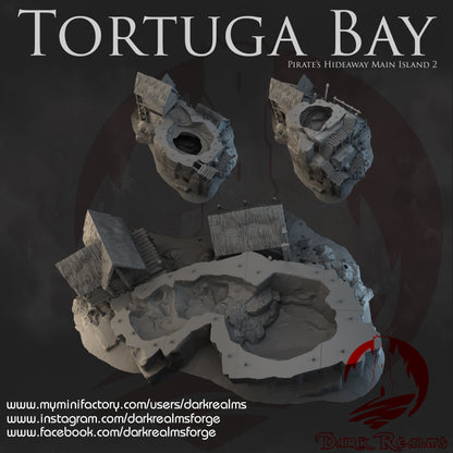 Tortuga Bay Main Island 2 by Dark Realms in 32mm, 28mm, 15mm Scale 3D Printed Scenery for Wargaming Dnd and Warhammer