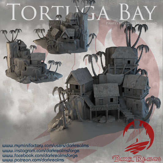 Tortuga Bay Main Island 1 by Dark Realms in 32mm, 28mm, 15mm Scale 3D Printed Scenery for Wargaming Dnd and Warhammer