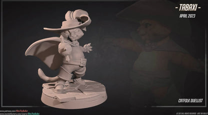 Catfolk Duellist - D&D Miniature 35mm