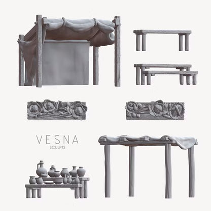 Market place - goods market set